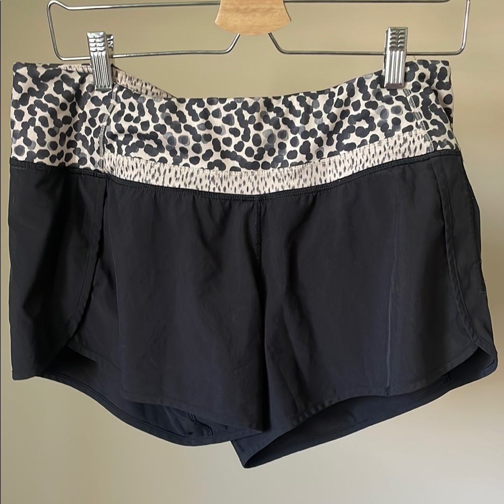 lululemon athletica Black and Patterned Athletic Shorts